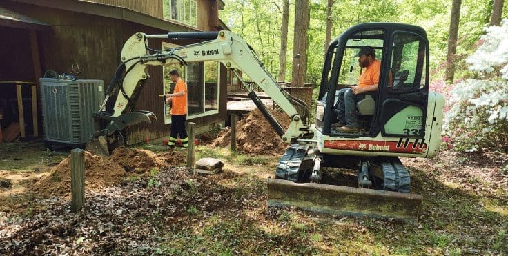 boys excavating soil